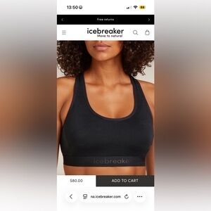 Icebreaker Women's Merino Blend 125 ZoneKnit™ Racerback Bra size XS